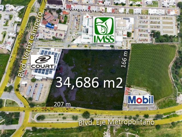 Terreno en Venta Eje Metropolitano Le?n, Guanajuato 34,686 m2