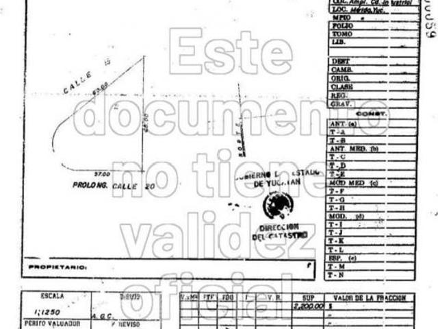 TERRENO EN VENTA EN MERIDA F 287, CD. INDUSTRIAL A $2,000.00 M2