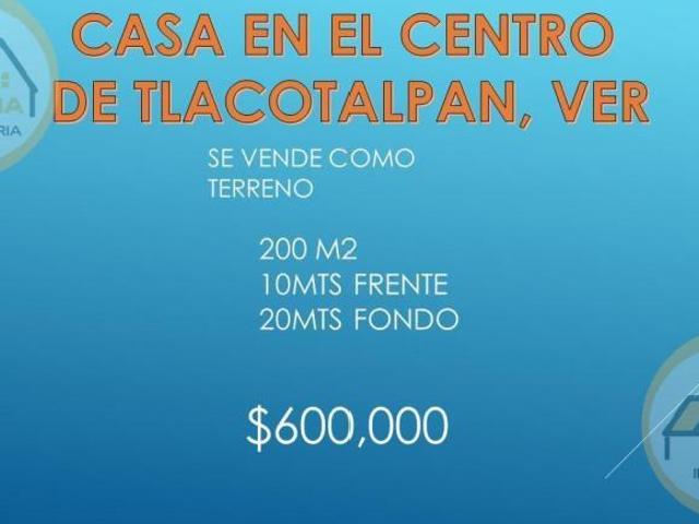 Terreno en venta en centro de Tlacotalpan