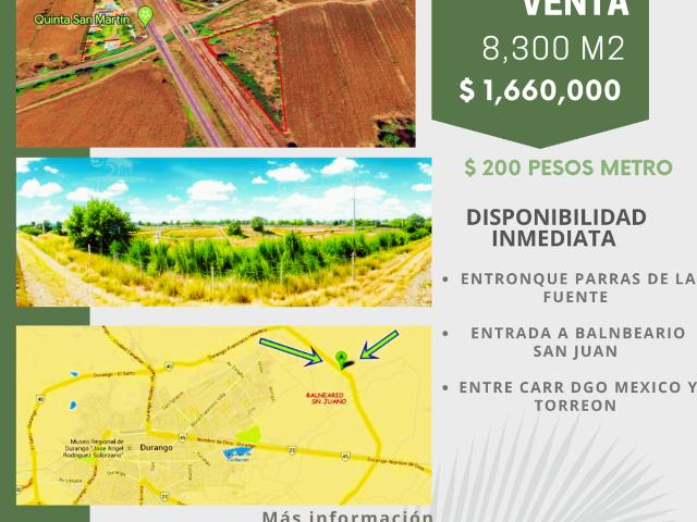 Terreno en venta en Cinco de Febrero, Durango, Durango