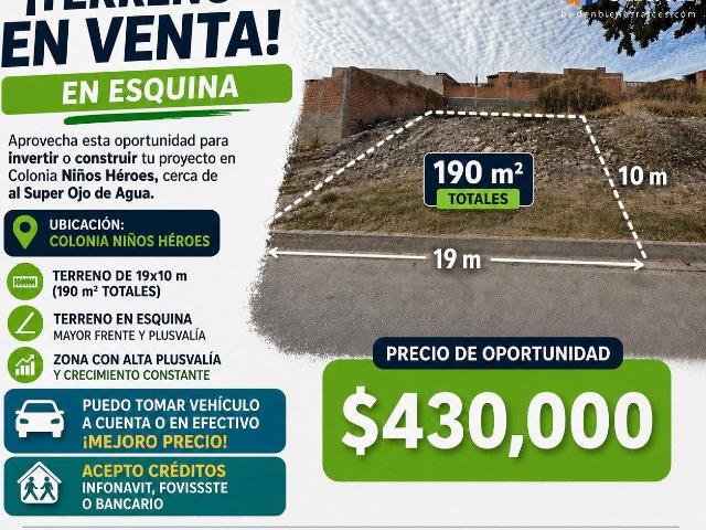 Terreno en Venta en Col. Ni?os Heroes Durango
