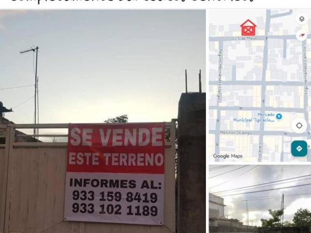 Terreno en venta. En el centro de Paraíso Tabasco