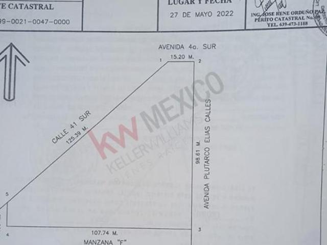 TERRENO EN VENTA EN ESQUINA EN AVE PLUTARCO E CALLES
