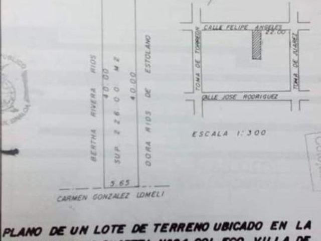 TERRENO EN VENTA EN FCO. VILLA DE 226 M2