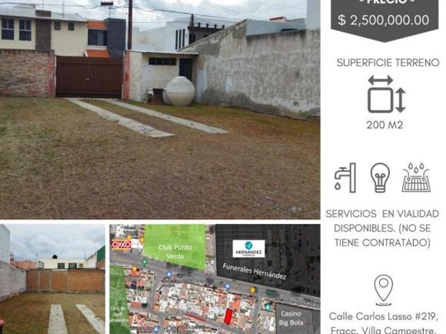 Terreno en Venta en Villa Campestre por Muñoz y el Dorado S.L.P