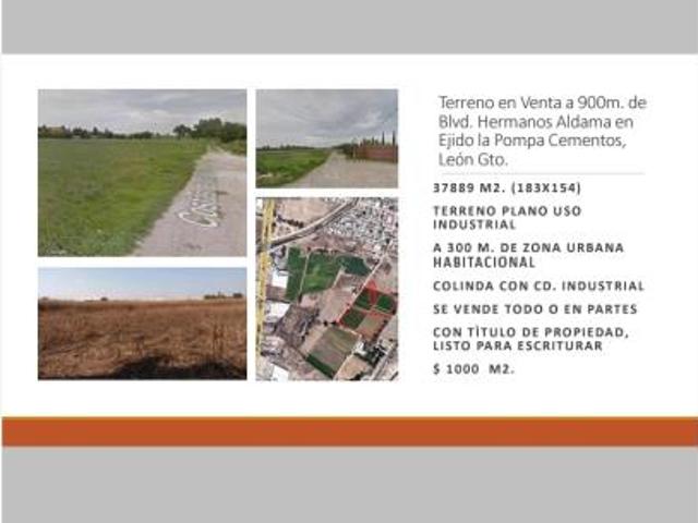 Terreno en venta en Fraccionamiento Industrial la Pompa, León, Guanajuato