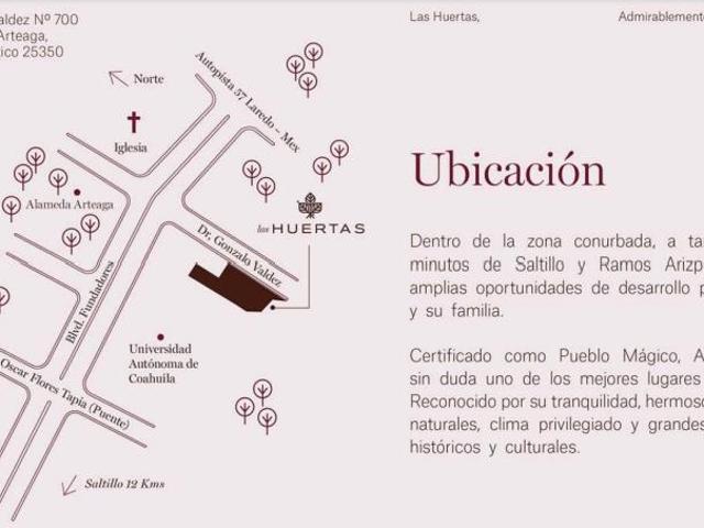 Terreno en venta en Las Huertas, Arteaga, Coahuila de Zaragoza
