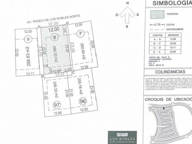 Terreno en venta en Los Robles Residencial | Lote exterior 288 m² | Zapopan