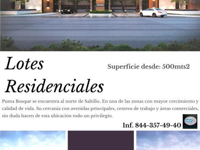 Terreno en PUNTA BOSQUE Residencial Saltillo NORTE