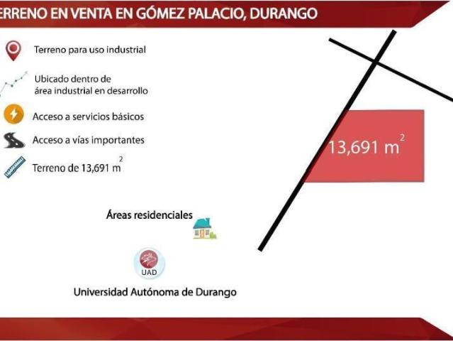 TERRENO EN VENTA EN PARQUE INDUSTRIAL EN GOMEZ PALACIO