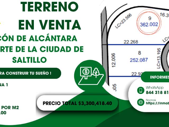 Terreno en Venta en Rincón de Alcántara, Saltillo