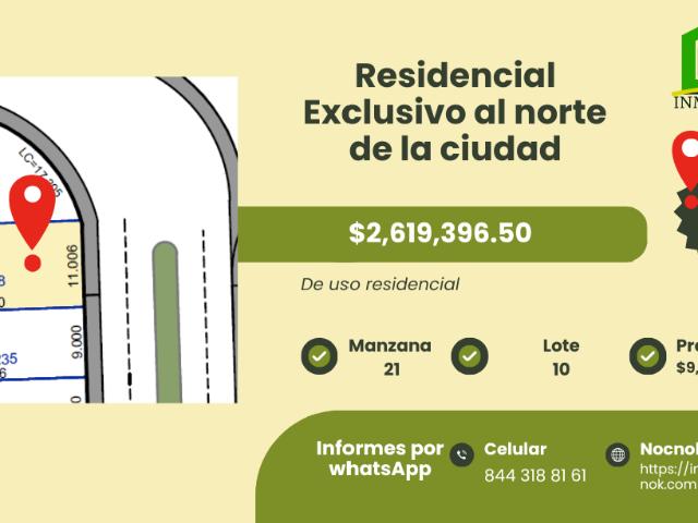 Terreno en Venta en Rincón de Alcántara, Saltillo Amplio Espacio Residencial