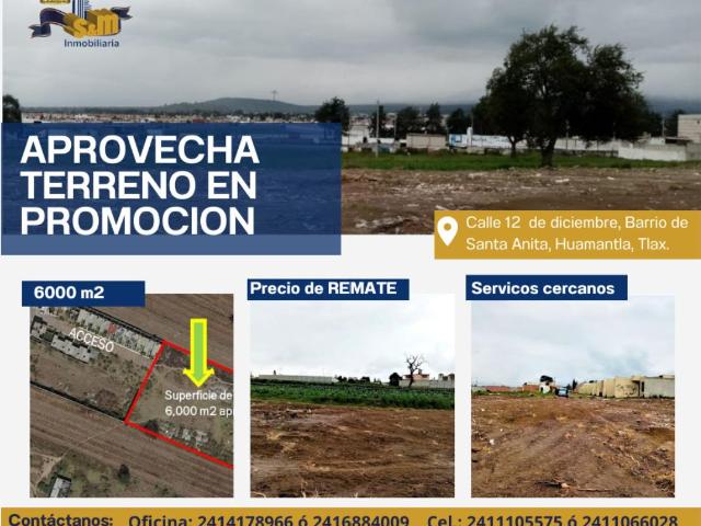 Terreno en venta en Santa Anita, Huamantla, Tlaxcala