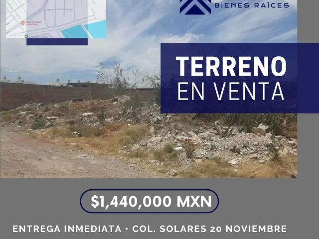 Terreno en venta en Solares 20 de Noviembre, Durango, Durango