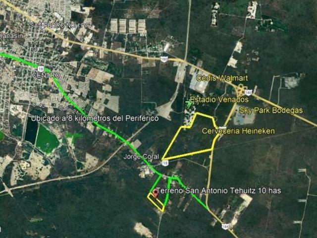 TERRENO EN VENTA EN TEHUITZ KANASÍN MÉRIDA | 10 HECTÁREAS IDEAL PARA DESARROLLO