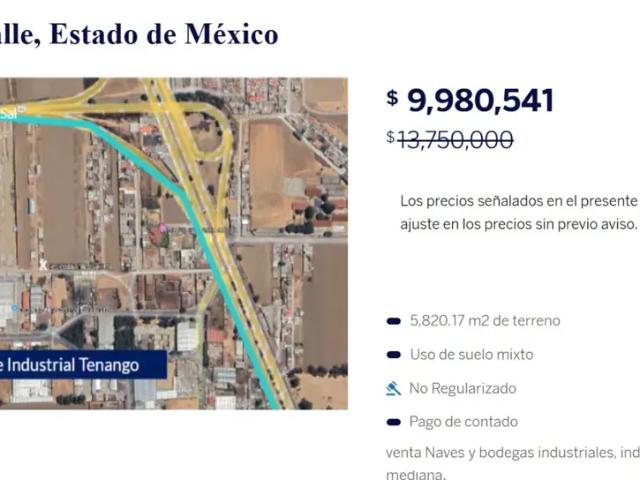 Terreno en venta en Tenango de Arista Centro, Tenango del Valle, México