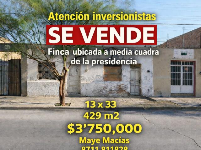 Terreno en venta en Torreon Centro, Torreón, Coahuila de Zaragoza