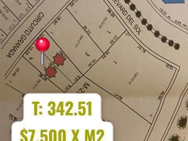 Terreno en venta en Veracruz, Fracc Lomas del Sol, de 342.35m2 a media cuadra de la Casa Club