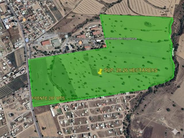 TERRENO EN VENTA IXTAPALUCA CARR. COATEPEC SUP. 28.26 HECT?REAS Escriturado