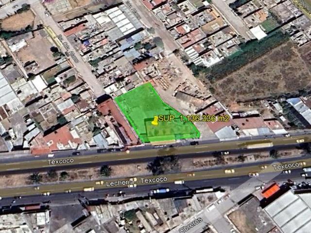 TERRENO EN VENTA, LECHER?A TEXCOCO KM 45.5, EDO. MEXICO, SUP. 1,136.336 mts