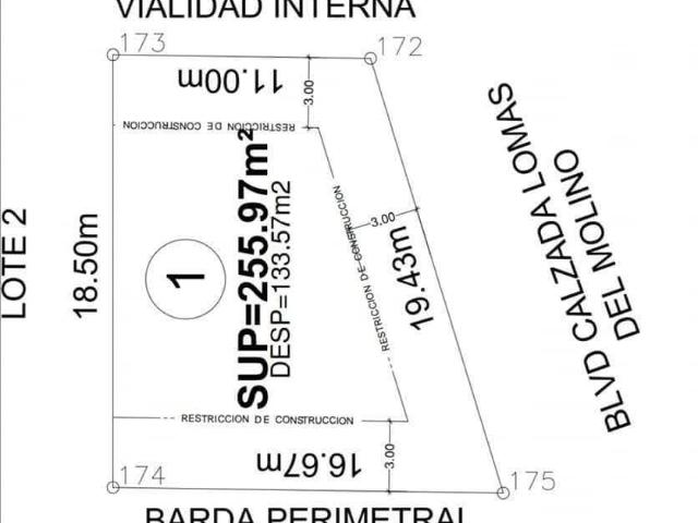 TERRENO EN VENTA LOMAS DEL MOLINO IV