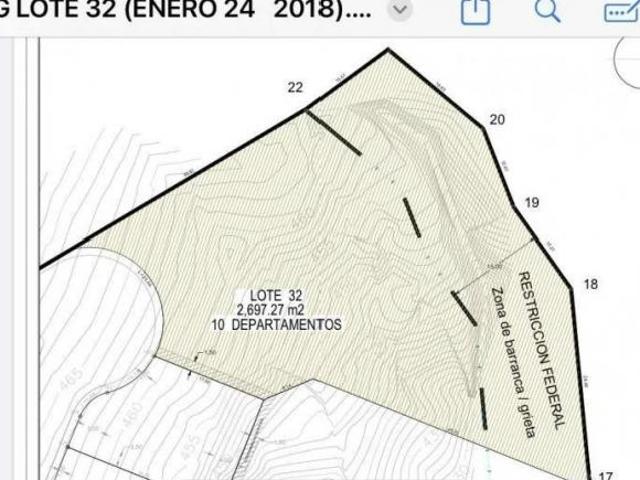 TERRENO EN VENTA PARA 30 DEPARTAMENTOS EN BOSQUE REAL