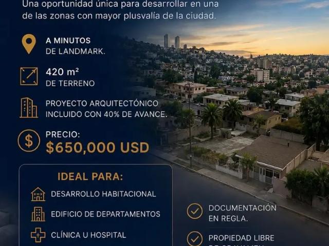 Terreno en Venta para proyecto Residencial en Cubillas Sur, Tijuana