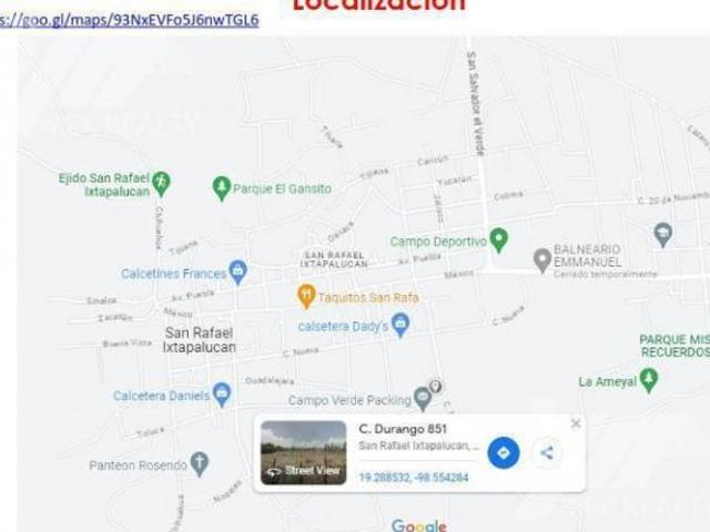 Terreno en Venta San Rafael Ixtapalucan, Tlahuapan, Puebla, Cesión de derechos adjudicatarios sin p