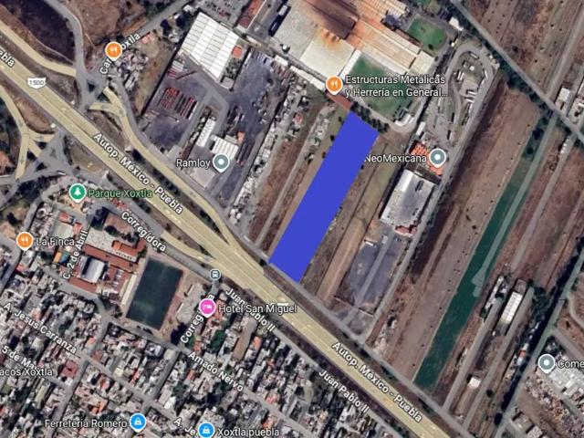 TERRENO EN VENTA SOBRE MEXICO PUEBLA XOXTLA PUEBLA 1,917 M2