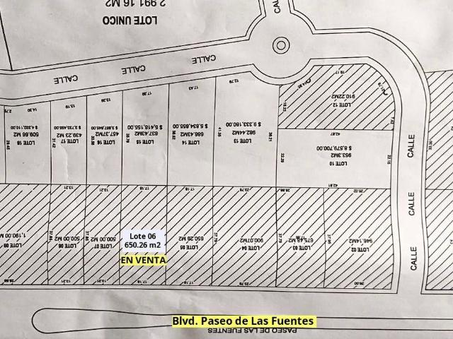Terreno en VENTA sobre el Boulevard Paseo de las Fuentes atr?s del Marriott
