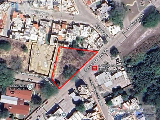 TERRENO EN VENTA SOBRE LA CALLE LOMAS DE ROSALES, CASI ESQUINA CON FELIX DE JESUS Y FRACC. VILLA VERA, TAMPICO, TAM