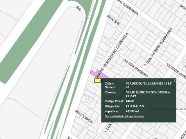 Terreno en venta sobre Viaducto Tlalpan Coyoacán