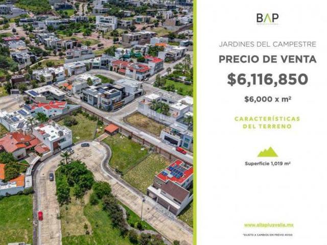 Terreno en venta ubicado en Jardines del Campestre, residencial en zona zona exclusiva
