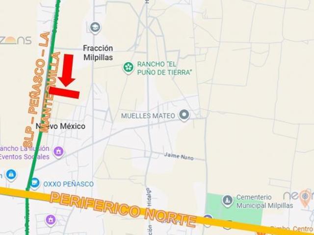 Terreno en venta 11,300m² sobre SLP Peñasco La mantequilla a 400m de Periférico Norte
