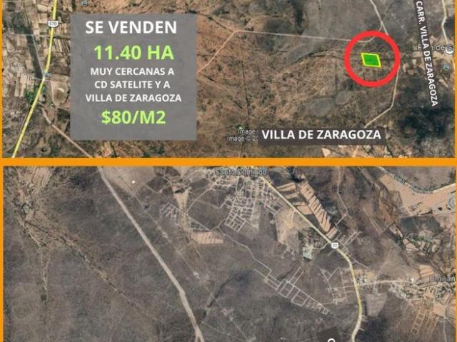 Terreno en VILLA DE ZARAGOZA 11 HECTAREAS A $80.00 X M2