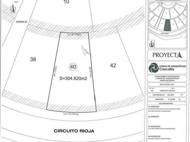 Terreno Habitacional en La Gran Reserva, Lomas de Angelópolis Cascatta 4