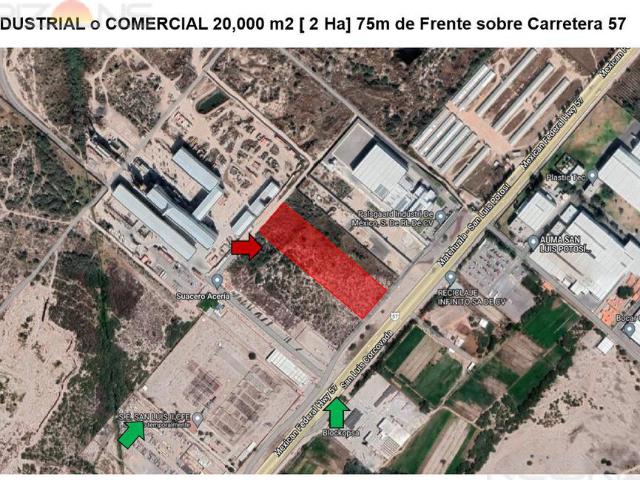 Terreno Industrial / Comercial con frente sobre Carretera 57 Zona Aeropuerto SLP