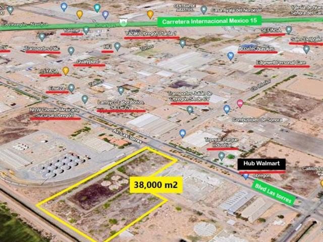 Terreno industrial comercial en venta todo o en partes parque industrial ciudad obregón sonora