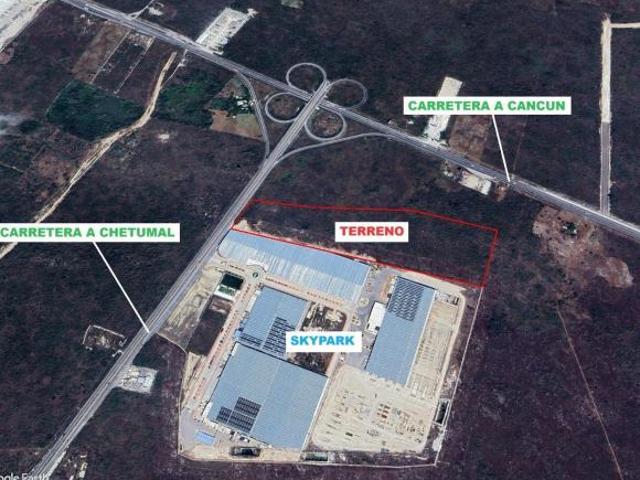 Terreno Industrial de 9.4 ha colinda con SkyPark, cerca del Tren Maya, Cedis Walmart, etc
