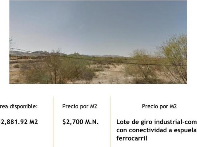 TERRENO INDUSTRIAL EN VENTA DE 52,881.92 m² A CARRETERA A SAHUARIPA EN HERMOSILLO, SONORA