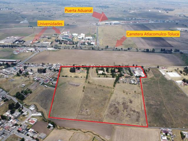 TERRENO INDUSTRIAL EN VENTA SOBRE LA CARRETERA ATLACOMULCO TOLUCA