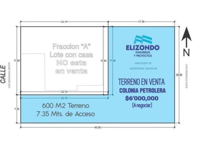 TERRENO INTERNO EN VENTA, AMPLIO ACCESO SOBRE ZACAMIXTLE, COL. PETROLERA $6&apos 000,000