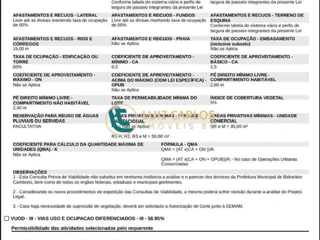 Terreno / Lote para Venda em Balneário Camboriú/SC Nova Esperança