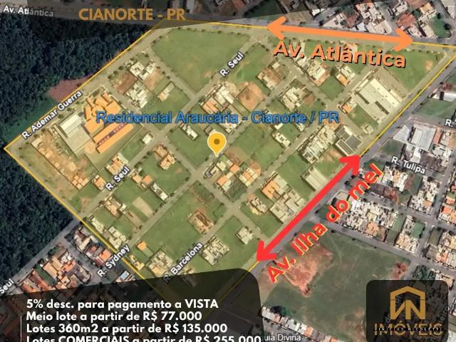 Terreno / Lote para Venda em Cianorte/PR Residencial das Araucárias