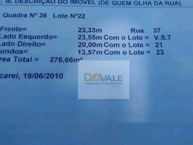 Terreno / Lote para Venda em Jacareí/SP Residencial Santa Paula