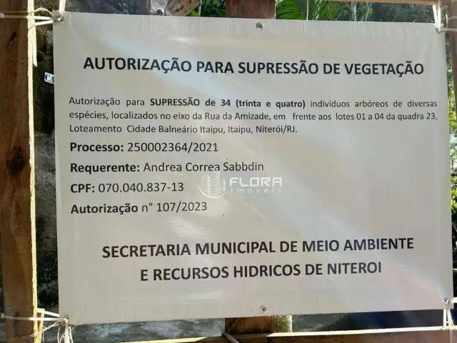 Terreno / Lote para Venda em Niterói/RJ Itacoatiara