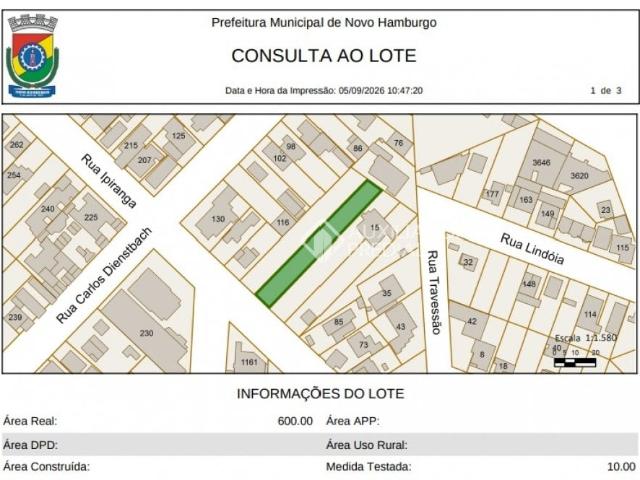 Terreno / Lote para Venda em Novo Hamburgo/RS Rondônia