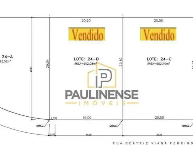 Terreno / Lote para Venda em Paulínia/SP Nova Veneza