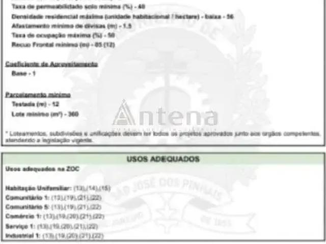 Terreno / Lote para Venda em São José dos Pinhais/PR São Marcos