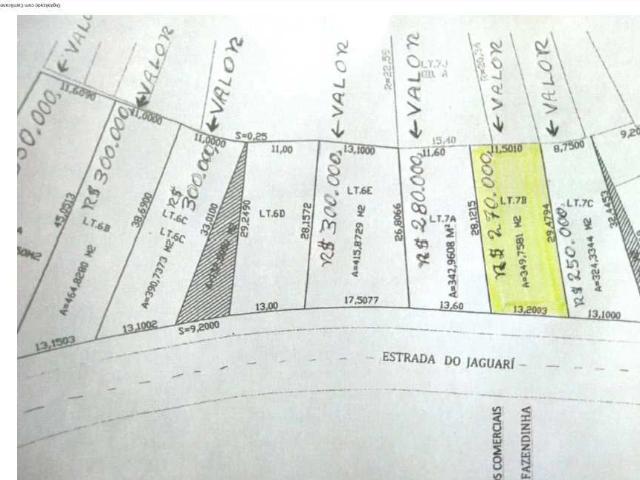 Terreno / Lote para Venda em Santana de Parnaíba/SP Chácara Jaguari Fazendinha
